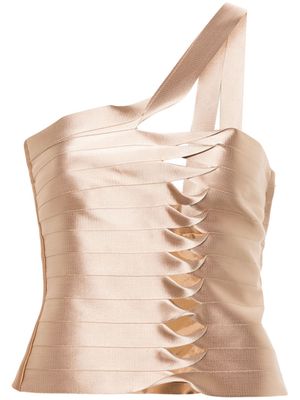 Alberta Ferretti cut out-detail top - Neutrals