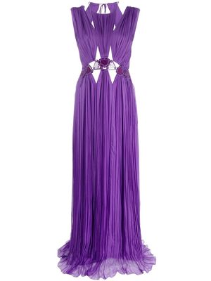 Alberta Ferretti cut-out halterneck maxi dress - Purple