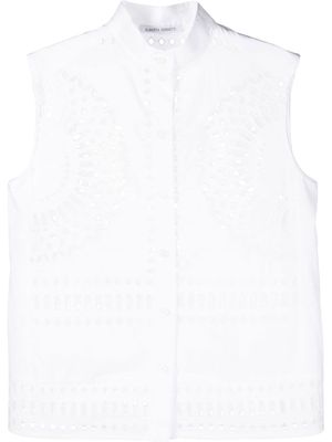 Alberta Ferretti cut-out sleeveless shirt - White
