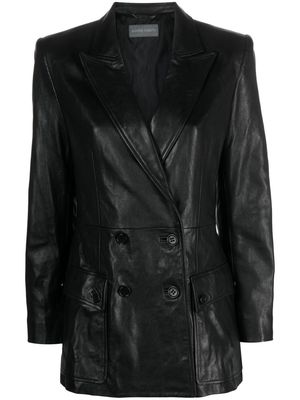Alberta Ferretti double-breasted leather blazer - Black