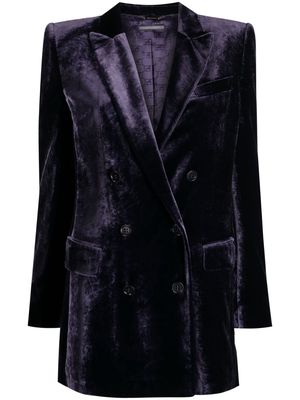 Alberta Ferretti double-breasted velvet blazer - Purple