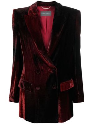 Alberta Ferretti double-breasted velvet blazer - Red