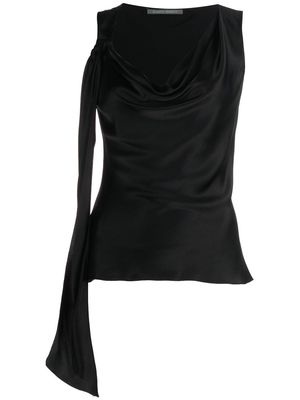 ALBERTA FERRETTI draped cowl-neck sleeveless top - Black