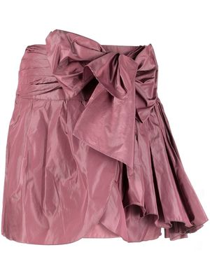 ALBERTA FERRETTI draped-detail high-waisted skirt - Pink