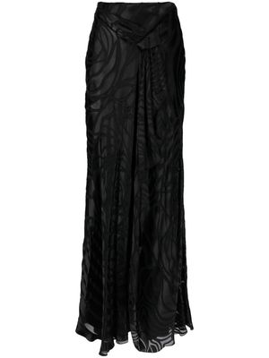 Alberta Ferretti draped flared skirt - Black
