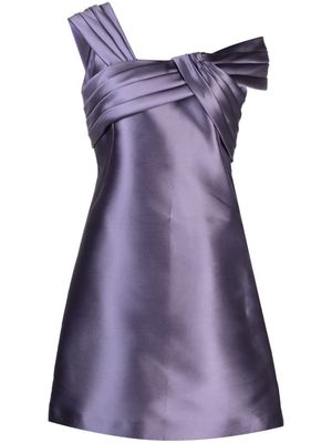 Alberta Ferretti draped mikado minidress - Purple