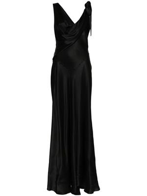Alberta Ferretti draped satin dress - Black