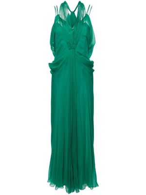 Alberta Ferretti draped silk maxi dress - Green