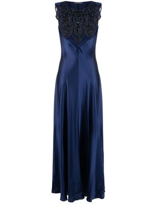 Alberta Ferretti embellished silk maxi dress - Blue