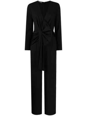 Alberta Ferretti Enver bow-detail satin jumpsuit - Black