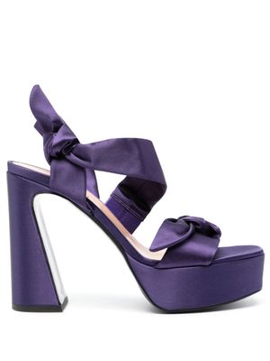 Alberta Ferretti Evening 115mm bow platform sandals - Purple