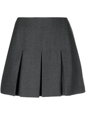 Alberta Ferretti felted pleated miniskirt - Grey