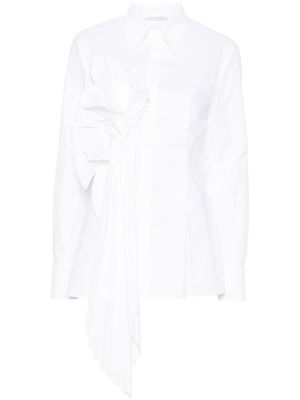 Alberta Ferretti floral-appliqué poplin shirt - White