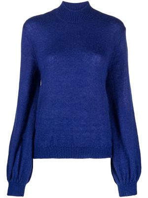 Alberta Ferretti high-neck fine-knit jumper - Blue