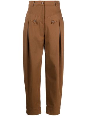 Alberta Ferretti high-waist tapered-leg trousers - Brown