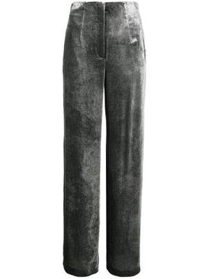 Alberta Ferretti high-waisted velvet trousers - Grey