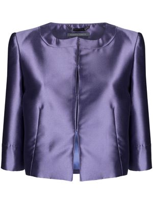Alberta Ferretti hook-fastening cropped blazer - Purple