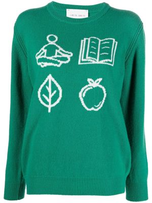 Alberta Ferretti intarsia-knit motif jumper - Green