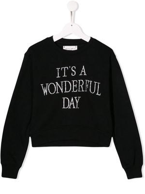 Alberta Ferretti Kids It's A Wonderful Day sweatshirt - Black