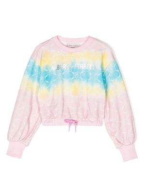 Alberta Ferretti Kids tie-dye round-neck sweatshirt - Pink