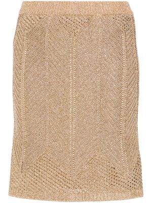 Alberta Ferretti knitted mini skirt - Gold