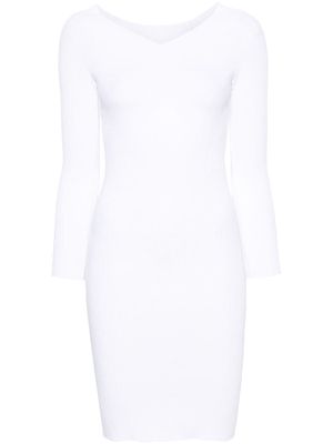 Alberta Ferretti knitted V-Neck dress - White