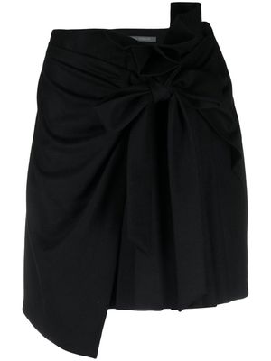 Alberta Ferretti knotted draped mini skirt - Black