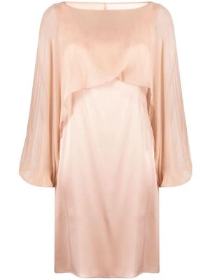 Alberta Ferretti layered-chiffon cape dress - Pink