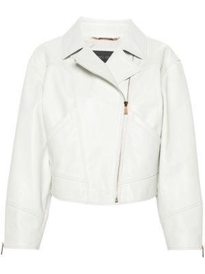 Alberta Ferretti leather biker jacket - White