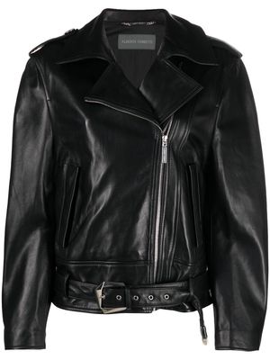 Alberta Ferretti leather-effect biker jacket - Black