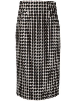 Alberta Ferretti logo-jacquard midi skirt - Black