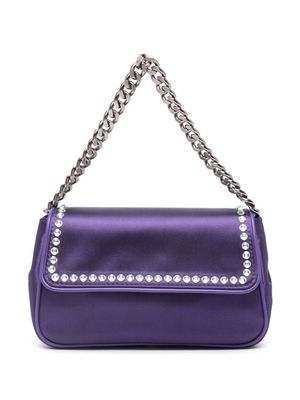 Alberta Ferretti logo-patch crystal-embellished tote bag - Purple