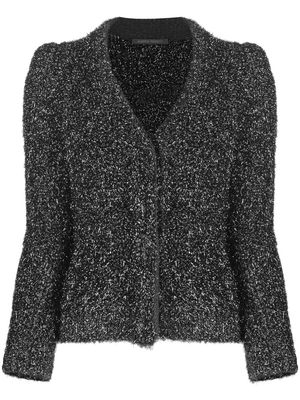 Alberta Ferretti metallic knitted jacket - Grey