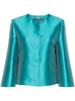 Alberta Ferretti Mikado crew-neck jacket - Blue