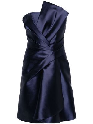 Alberta Ferretti Mikado pleat-detail minidress - Blue