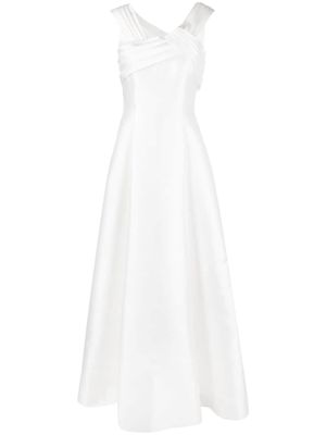Alberta Ferretti off-shoulder satin gown - White