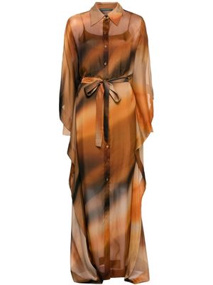 Alberta Ferretti ombré-print maxi dress - Brown