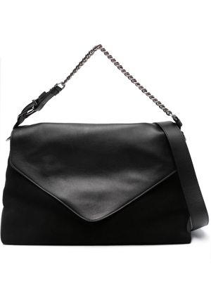 Alberta Ferretti panelled leather shoulder bag - Black