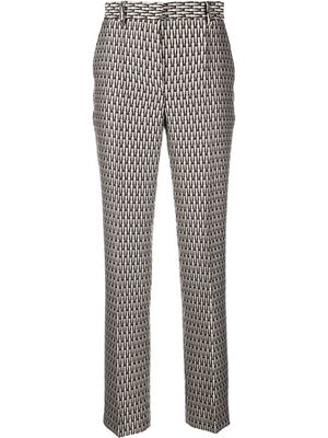 Alberta Ferretti patterned-jacquard straight trousers - Black