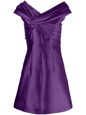 Alberta Ferretti pintucked satin minidress - Purple