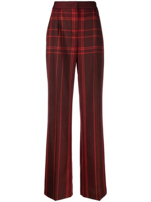Alberta Ferretti plaid-check pattern wide-leg trousers - Red