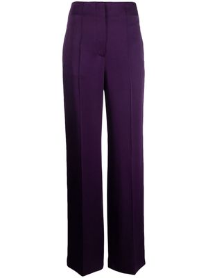 Alberta Ferretti pleat-detail straight-leg trousers - Purple