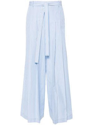 Alberta Ferretti pleat-detail striped palazzo pants - Blue