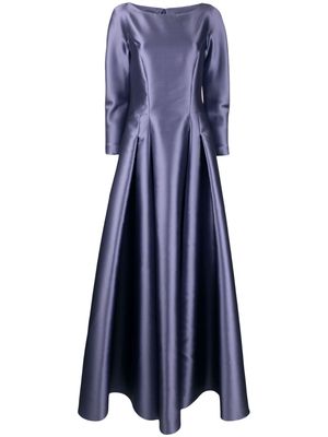 Alberta Ferretti pleated mikado gown - Purple