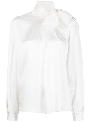 Alberta Ferretti pussy-bow collar blouse - White
