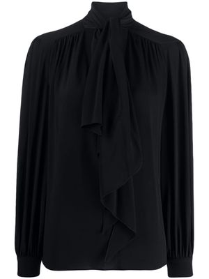 Alberta Ferretti pussy bow silk blouse - Black