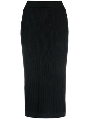 Alberta Ferretti ribbed-knit pencil skirt - Black