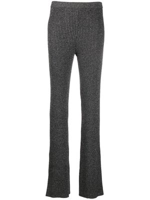 Alberta Ferretti ribbed-knit straight-leg trousers - Grey