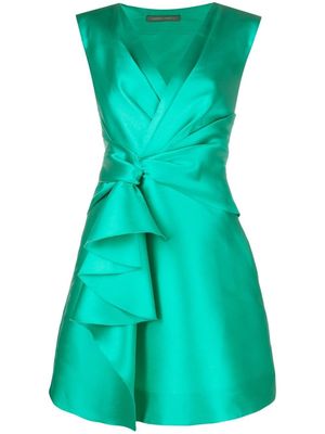 Alberta Ferretti ruffle-detail silk dress - Green