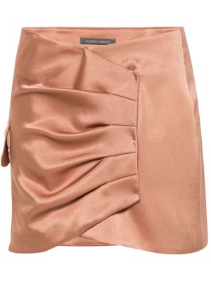 Alberta Ferretti satin mini skirt - Pink